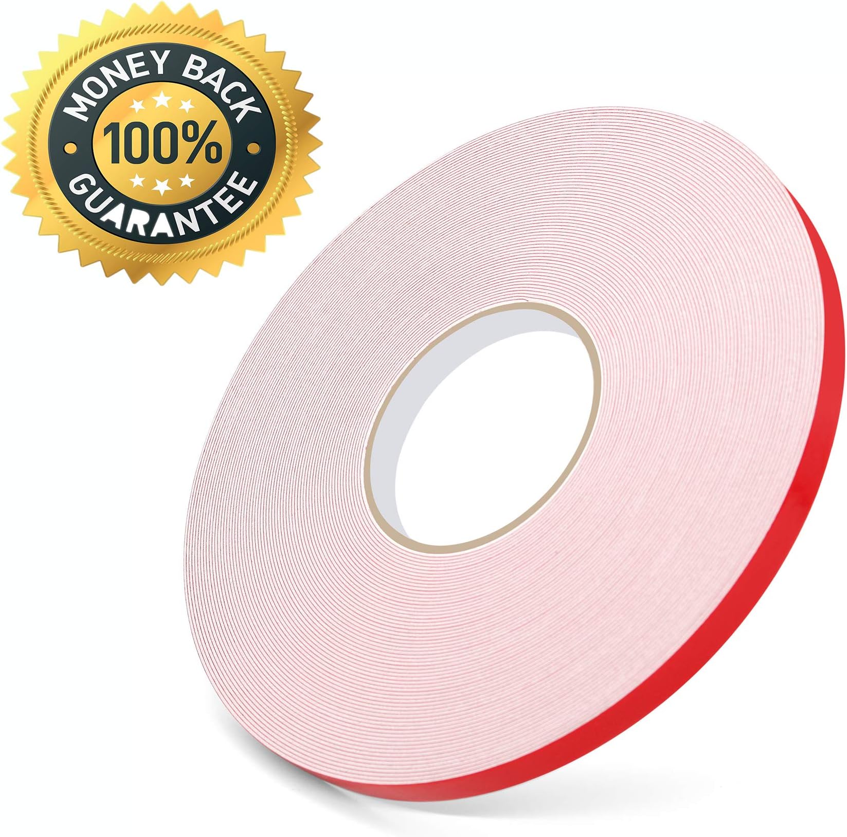 Double Sided White PE Foam Mounting Adhesive Tape, 1 mm" Thick, 1/2" Wide x 36 Yards Long, White (1)