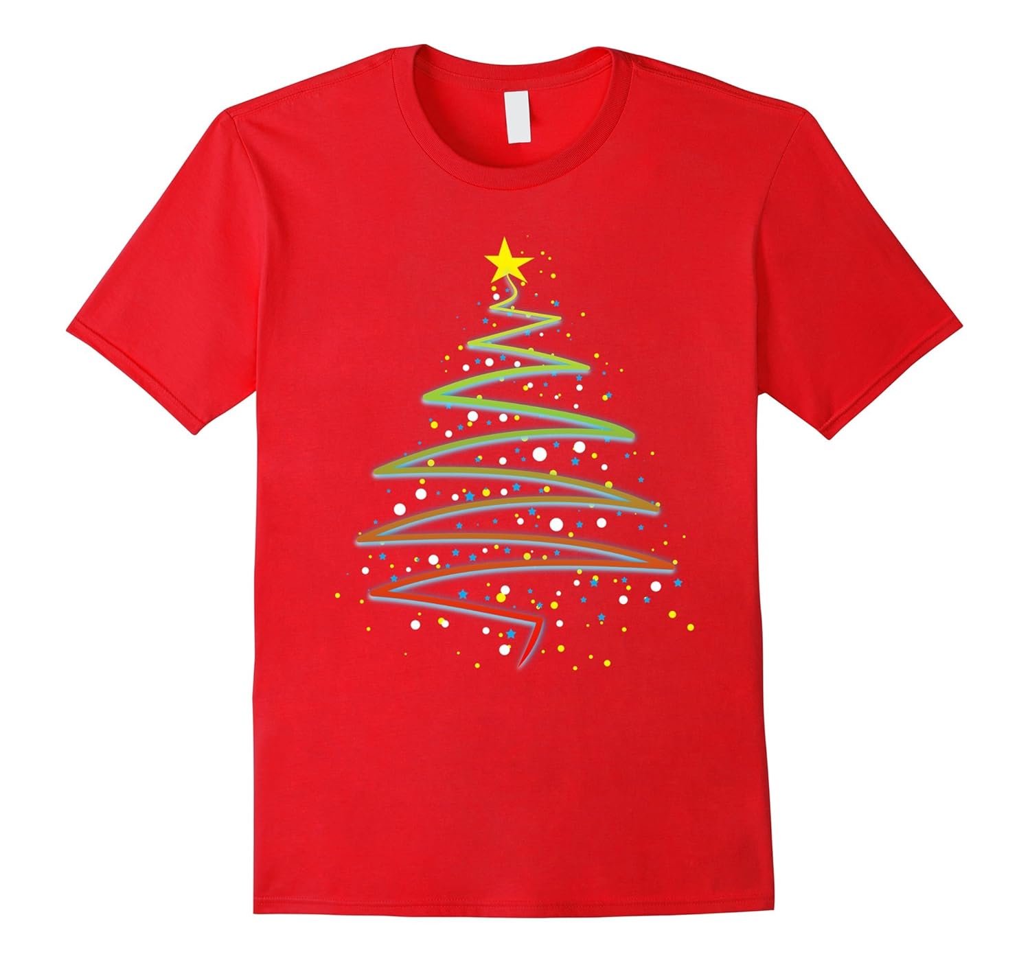 Cool Christmas Tree Shirt With Xmas Lights And Star T-Shirt-ANZ