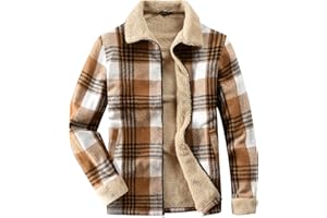 Fozexi Women's Sherpa Lined Jackets Sherpa Turn-Down Collar Full Zip Fleece Flannel Jacket for Women Trendy