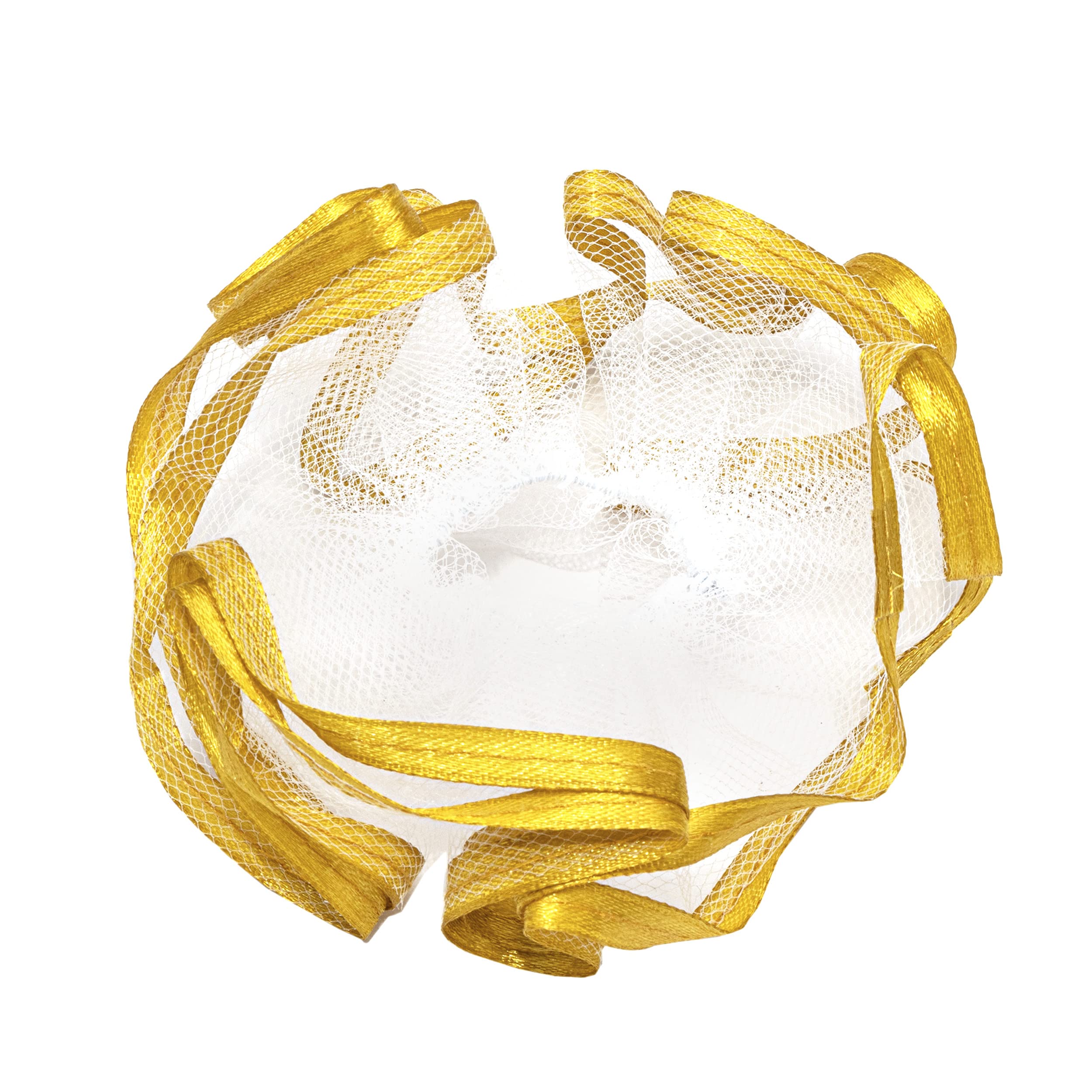 NKlaus Christening Candle Cuff Communion Made of Tulle Drip Protection 12 x 9 cm Gold Matt Satin Ribbon 14424