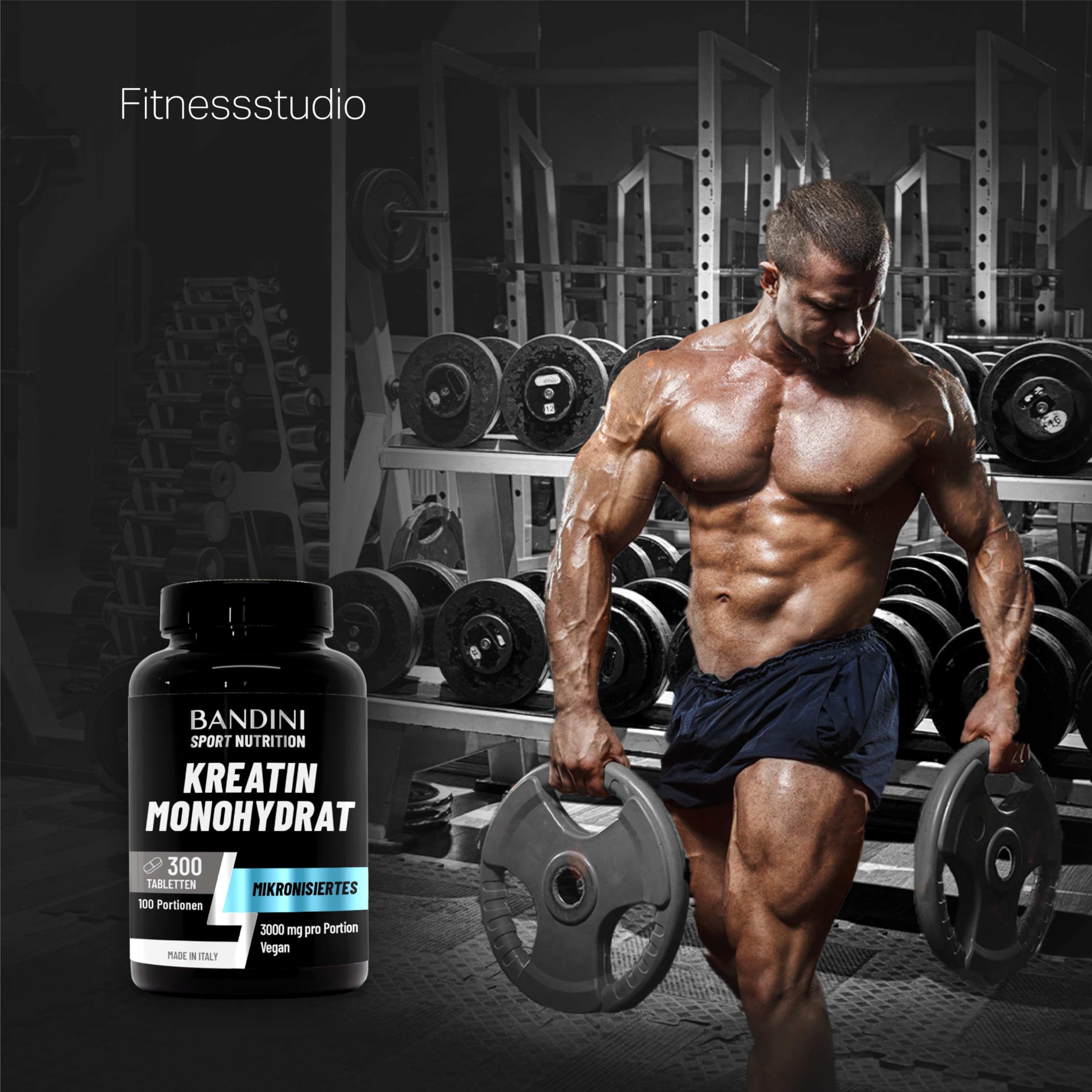 Bandini® Kreatin-Monohydrat 300 Tabletten | Für Training, Sport & Fitness 4