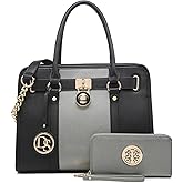 Dasein Handbags Purses Set for Women Top Handle Satchel Shoulder Bags Large Work Tote Bag with Matching Wallet
