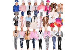 EuTengHao Doll Winter Coat Clothes Set for 11.5'' Girl Doll Include Winter Coat Jacket Tops Jeans T-Shirt Pants Skirt Dress Hat Suitable for 30cm Dolls for Girls Gift