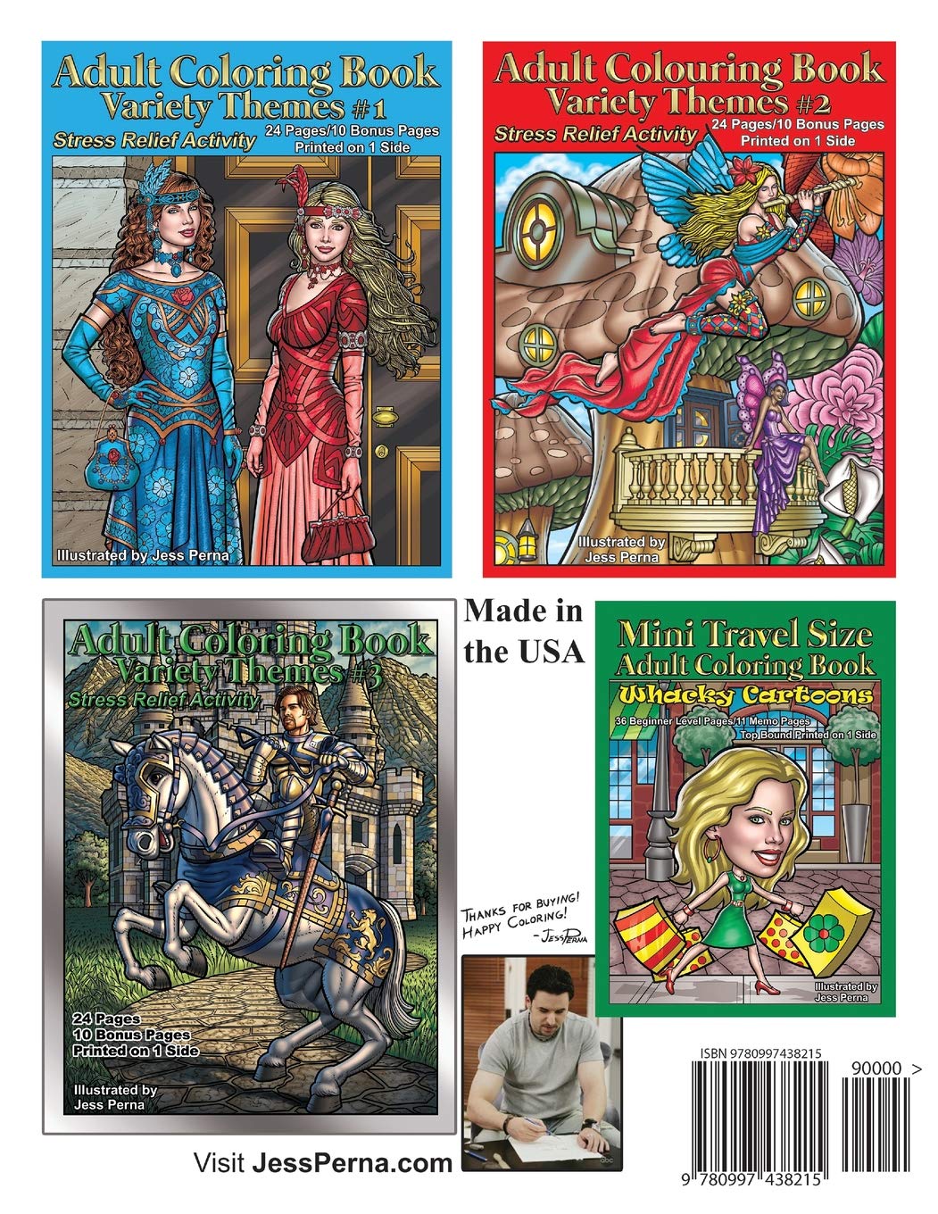 Download Amazon Com Adult Coloring Book Variety Themes 1 Stress Relief Activity 9780997438215 Perna Jess Books