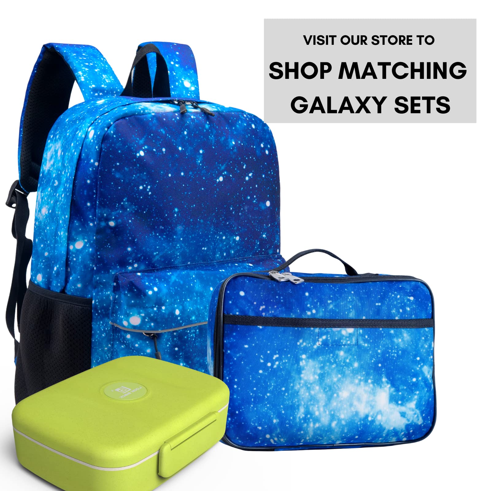 Fenrici Galaxy Backpack for Boys, Girls, Teens, Boys' Pack for School, Kids' Bookbags with Padded Laptop Compartment, Space Backpack, Blue Galaxy, 17 Inch