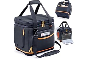 FRECOLSH Double-Layer Travel Carrying Case for Jackery Explorer 1000 v2 – Hard Molded Bottom, Side Ventilation & Front Pockets, Portable Power Station Storage Bag for Jackery Accessories & Solar Generator