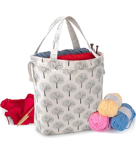 Sac Crochet Pelote PATIKIL Sac à Crochet Bohème – Mini Organisateur Pelotes De Laine, Accessoires Tricot Et Crochet, Motif Multicolore Portable