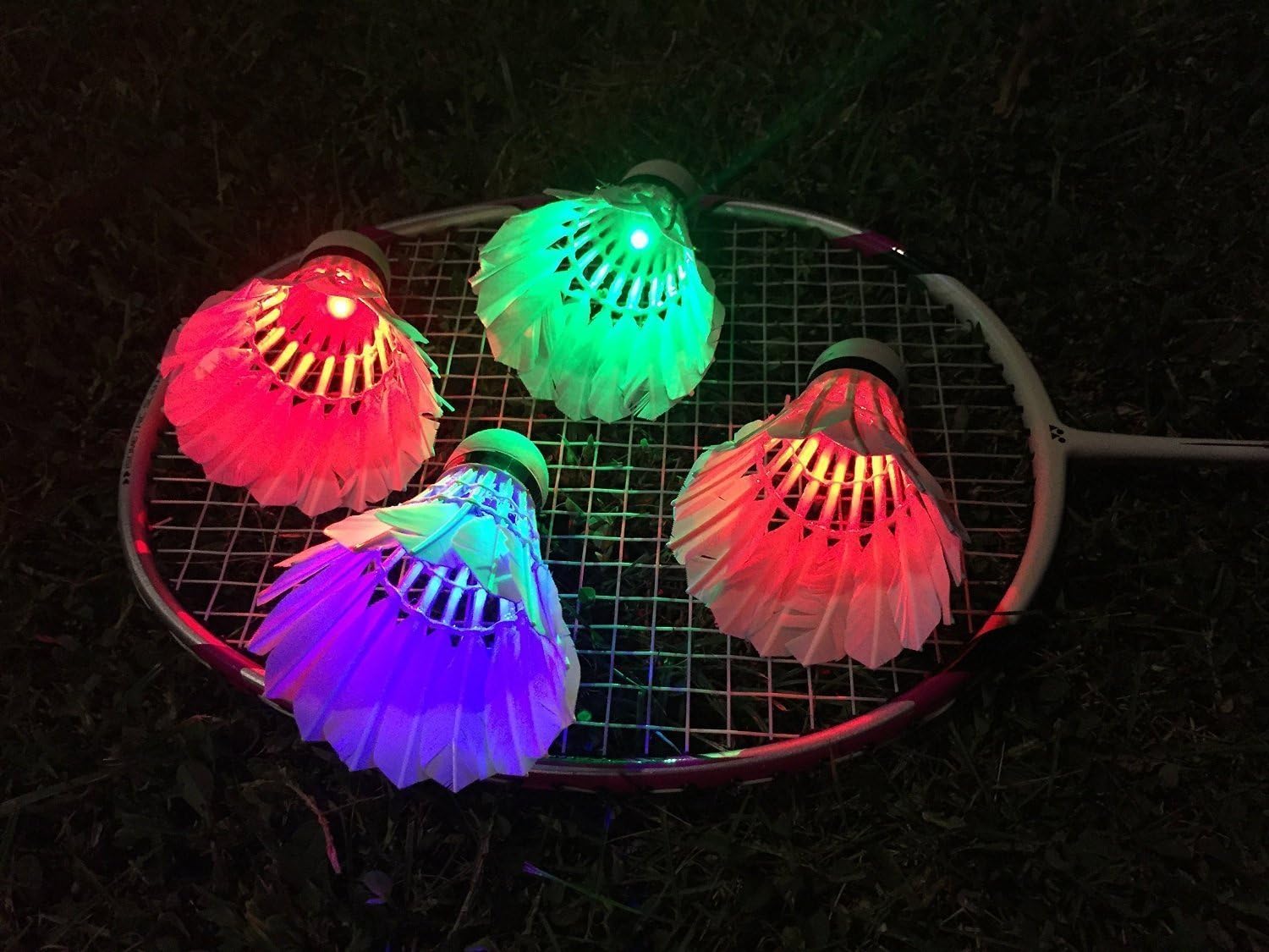 Ohuhu LED Badminton Birdies, Glow in The Dark Night Badminton Shuttlecocks Lighting Birdie for Outdoor Indoor Sports Activities, 4-Pack : Sports & Outdoors