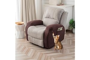 YUEANG 100% Waterproof Armrest Covers for Recliner Sofa, 2 Pieces Stretch Recliner Armrest Slipcovers Washable Couch Arm Covers for Recliners for Pets, Dogs, Kids (Chocolate, Armrest Covers)