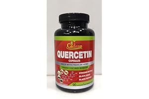 Organic Cadane Quercetin Extract Capsules, 90capsules, 3 Months Supply with Quercetin, Turmeric Curcumin, Berberine, Nettle, Black Seed Powder, Black Pepper.
