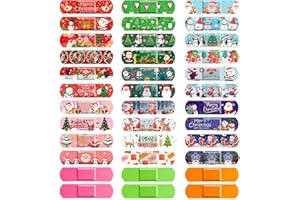 Subalaga 300 Pieces Christmas Kids Bandages 33 Styles Christmas Bandage for Kids Children's Adhesive Flexible Santa Claus Car