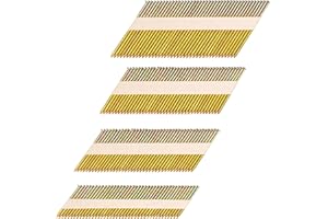 HW HAMWOO 34°Framing Nails,D Head Nail Pack,480-Pack (2"- 120Pcs,2-1/2"- 120Pcs,3"- 120Pcs, 3-1/2"- 120Pcs),Galvanized Paper Tape Strip Nails,Ring Shank,for 30 to 34 Degree Framing Nailer