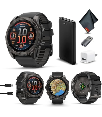 Amazon.com: Garmin Fenix 8 51MM Solar Sapphire Premium Multisport