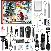 Survival Advent Calendar 2025 for Men and Teen Boys, 24 Days of Christmas Countdown, Outdoor Gear & Cool Gadgets, Adults Advent Calendar Surprise Gift for Camping, Hunting, Fishing, Hiking