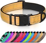 Joytale Reflective Dog Collar Neoprene Padded Nylon Medium Khaki