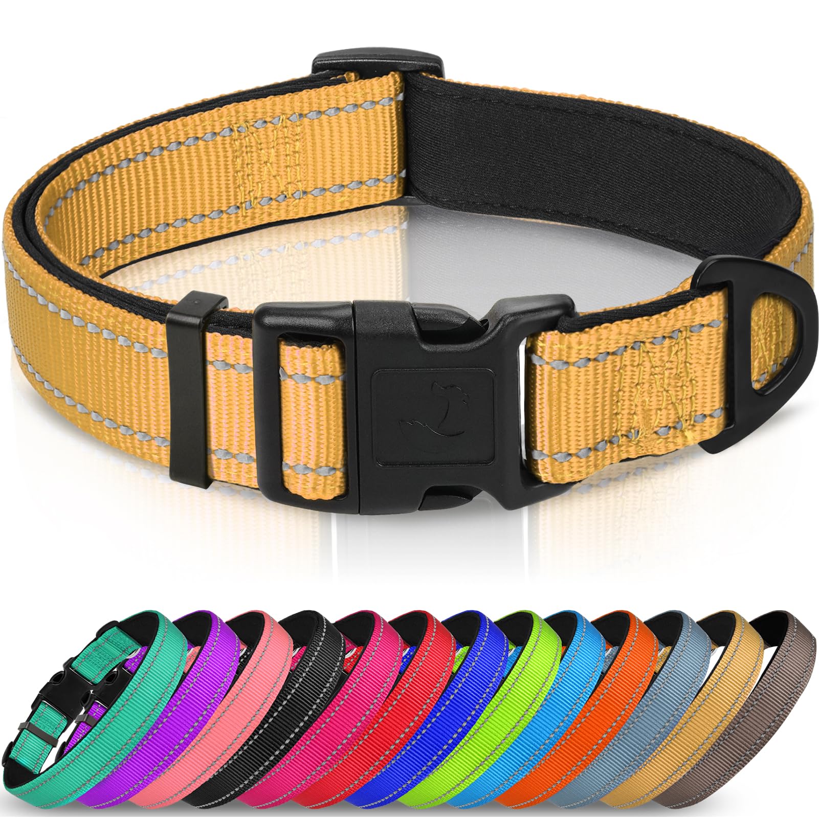 Joytale Reflective Dog Collar,Soft Neoprene Padded