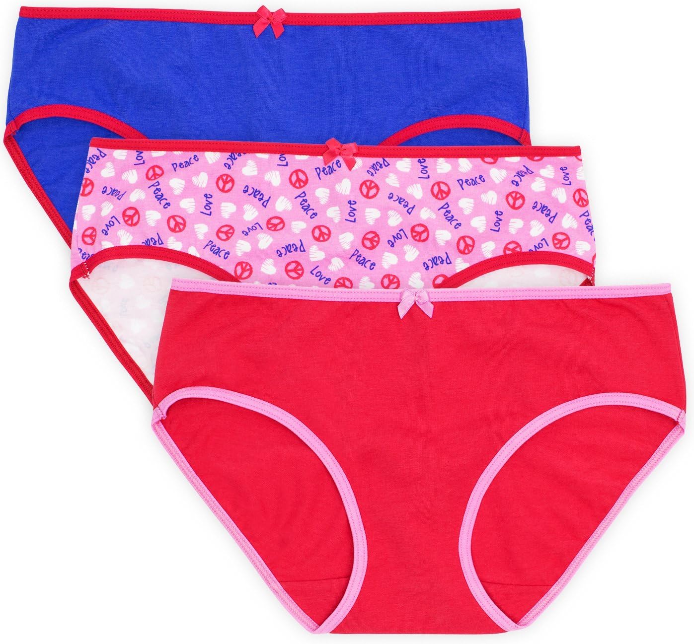 Annelle Leila Hipsters, 3-Pack, Low Rise, Tagless, Full Coverage, Love & Peace, 16