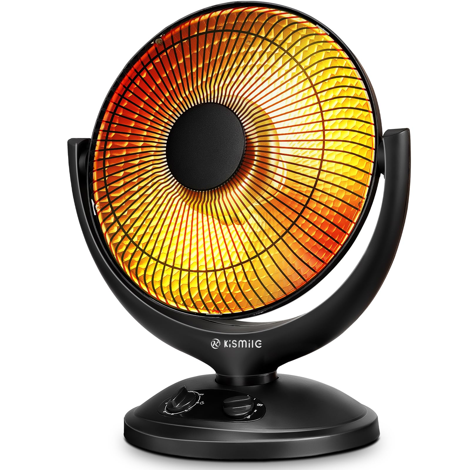 Photo 1 of ****STOCK PHOTO REFERENCE ONLY***Kismile Oscillating Parabolic Space Heater with Thermostat and Timer, Radiant Dish Heater with Tip-Over and Overheating Protection For Indoor Use, 800w