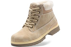 COTTIMO Womens Hiking Snow Winter Boots- Ladies Casual Outdoor Lightweight Ankle Boots Work Backpacking Lace up Fur Lined Walking Trekking Shoes