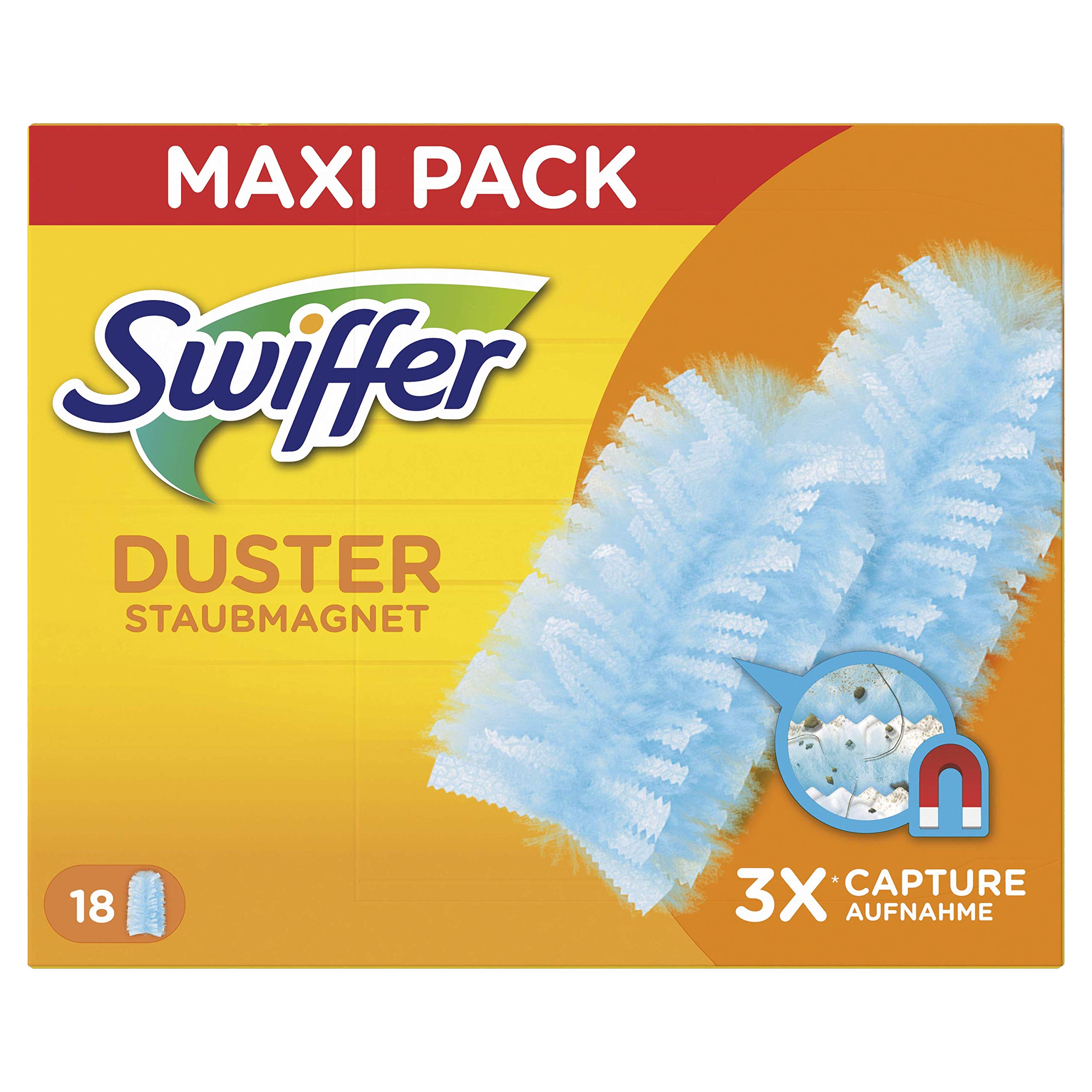 Swiffer Duster Replacement Dust Catcher and Trap Up to 3 Times More Dust and Hair Compared to Traditional Duster, 18 Pieces