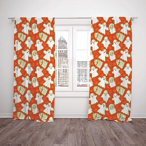 Thermal Insulated Blackout Window Curtain Burnt Orange Funny
