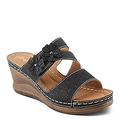 PATRIZIA Women's LOLLY Slide Wedge Sandals Black EU