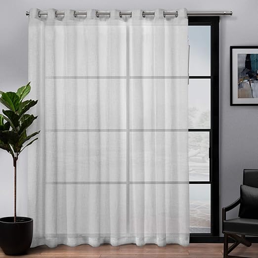 Amazon Com Exclusive Home Curtains Belgian Sheer Textured Linen
