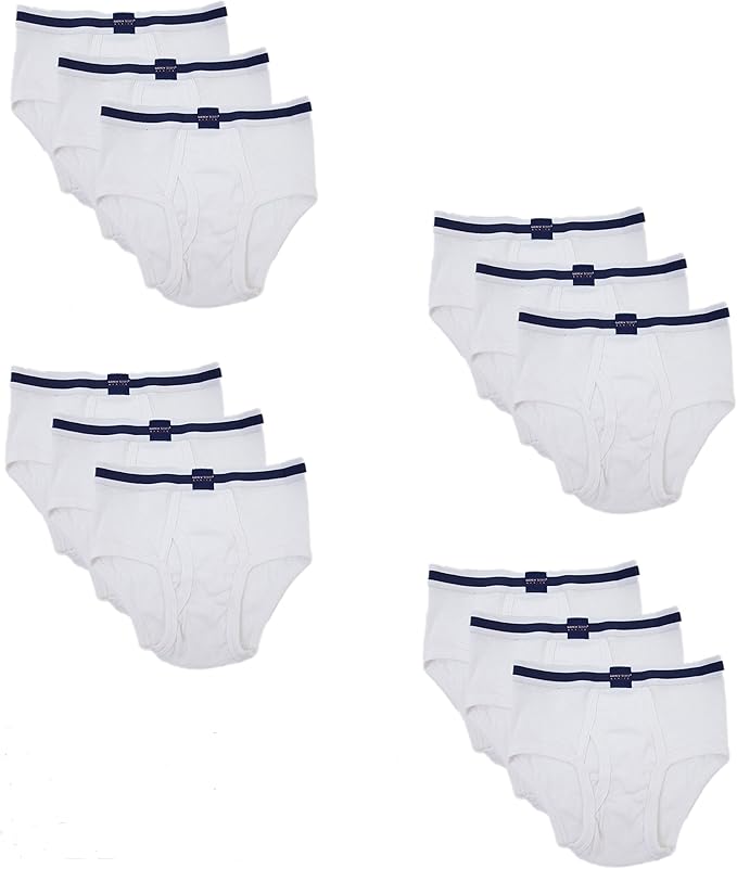 Andrew Scott Boys 12 Pack & 18 Pack Cotton Underwear Briefs for Toddlers and Big