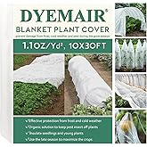 Dyemair Plant Covers Freeze Protection, 10Ft x 30Ft Frost Cloth Floating Row Covers, 1.1oz/yd² Frost Cover Plants Blanket for Winter, Garden Fabric Plant Cover for Vegetables, Pest, Sun Protection