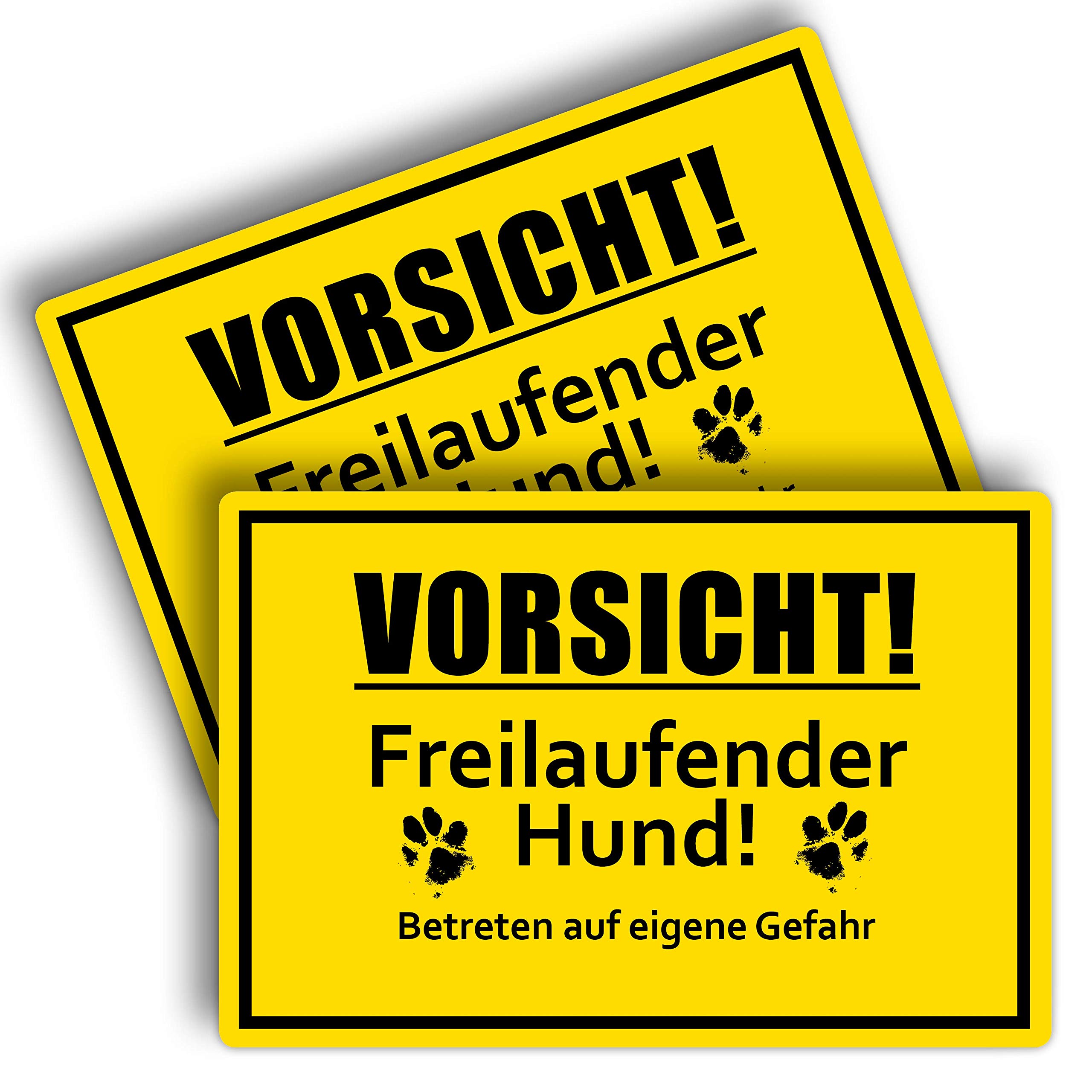 STROBO XXL Vorsicht Dog Sign 30 x 40 cm Made of Sturdy PVC Hard Foam Board 5 mm Warning before the Dog Sign with UV Protection Pack of 2