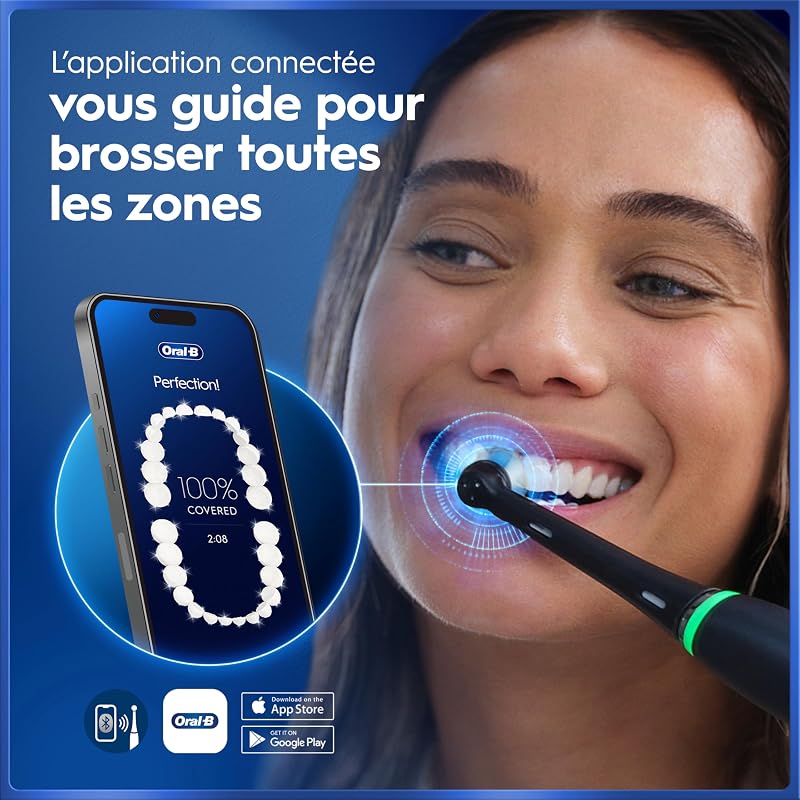 Brosses à Dents Electriques iO 5 Duo, 4 Brossettes, Noire et Blanche