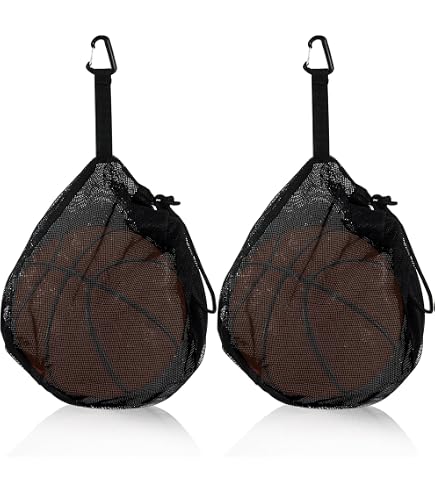 Sac à Ballon En Maille Avec Poche Zippée - Bandoulière Réglable Pour Basket, Football, Volley, Plage - 7