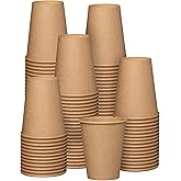 Gusto [12 oz. - 100 Count] Kraft Disposable Paper Cups, Hot Coffee Cups Brown Unbleached - Eco-Friendly Cups - Formerly Comfy