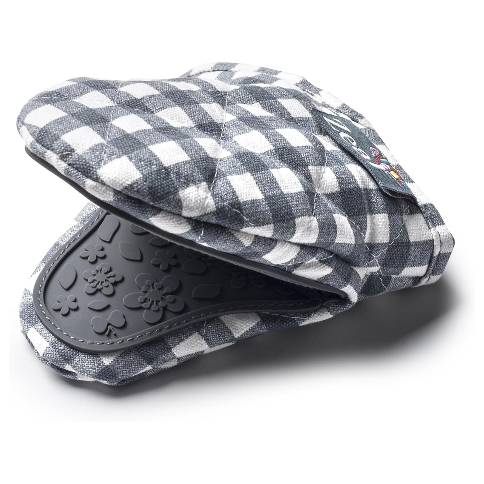 Zeal V124T Gingham Mini Mitt Pot Holder, Cotton, Dark Grey, 17.5 x 13.5 x 2.5 cm