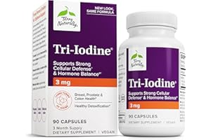 Terry Naturally Tri-Iodine - Dietary Supplement for Breast & Prostate Health Support - Healthy Thyroid Function Supplement Aid - 3 mg, 90 Capsules