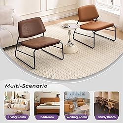 DAICO PU Faux Leather Orange Modern Accent Chair