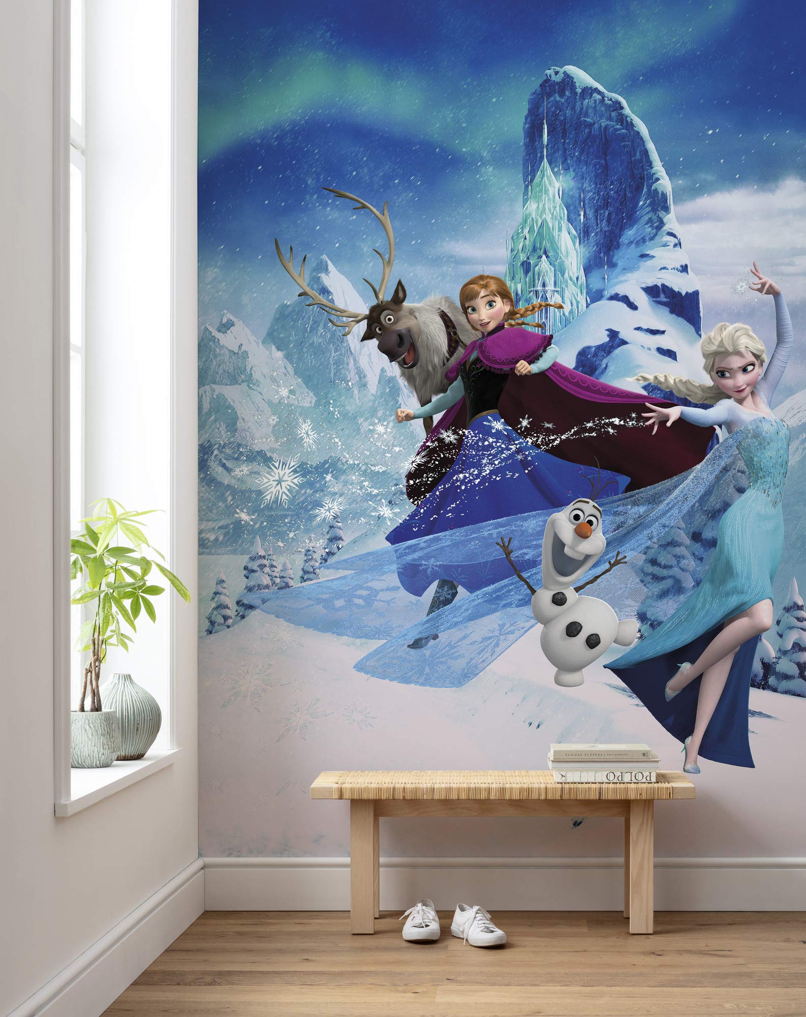 Komar Disney Fleece Photo Wallpaper Frozen Elsas Magic | Size: 200 x 280 cm (Width x Height), Width 50 cm | Wallpaper, Wall Picture, Decoration, Wall Hanging, Children's Room, Bedroom | DX4-014, Blue