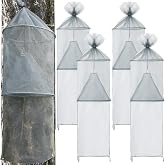 Qualirey 8 Pack Spotted Lanternfly Trap Lanternfly Killer for Tree,Grey | Circle Traps for Lantern Flies Mesh Lanternfly Catcher with Jute Rope and Nails Outdoor Insect Bug Trap to Protect Trees