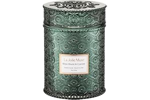 LA JOLIE MUSE Christmas Candle | Kōya Hinoki & Cypress | Pine, Hinoki & Cedarwood | 19 oz Wooden Wick Soy Candle | 90-Hour Burn | Cozy Winter & Christmas Gift