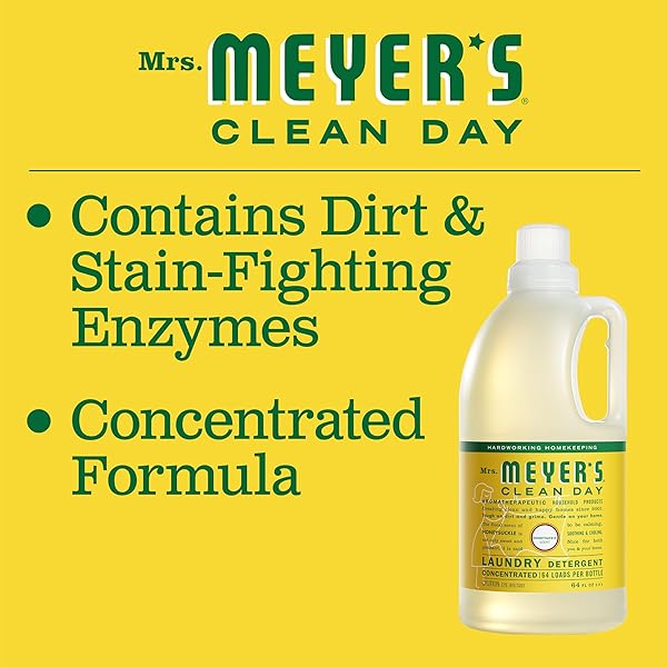 MRS. MEYER’S LIQUID LAUNDRY DETERGENT, BIODEGRADABLE FORMULA INFUSED WITH ESSENTIAL OILS, HONEYSUCKLE, 64 OZ (64 LOADS)