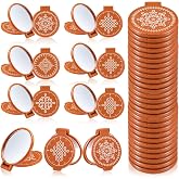 Lineshading 24 Pcs Diwali Kolam Compact Mirror, Return Gifts for Pooja | Indian Return Gifts, Varalakshmi Vratam Favors, Mini Purse Mirror, Plastic 2.76 in, Event Giveaways, Women