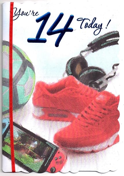 Biglietto Di Auguri Di Compleanno Per 14 Anni Motivo Ragazzo Amazon It Cancelleria E Prodotti Per Ufficio