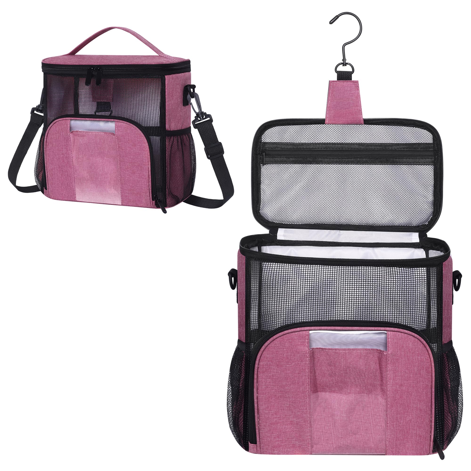 VOCUS Portable Shower Caddy College Tote Bag, Toiletry Bag for Men and Women,Travel Toiletry Organizer Bag with Hanging Hook,Large Water-resistant Shaving Bag for Toiletries Accessories