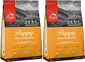 Orijen 2 Pack of Puppy Food, 4.5 Pounds Each, Biologically Appropriate Dry Dog Food, High Protein, Grain-Free, Made in The USA