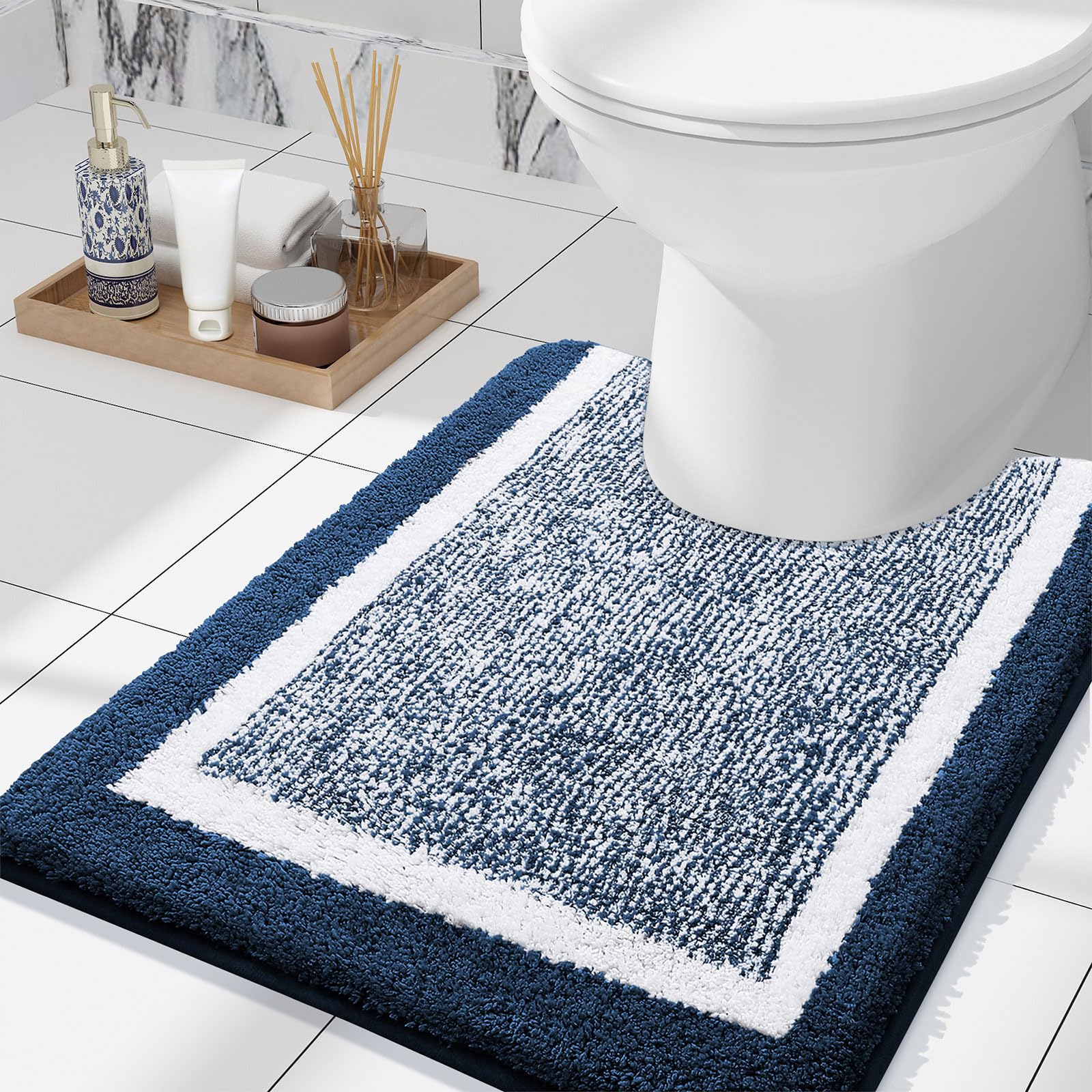 Photo 1 of (see images) OLANLY Toilet Rugs U-Shaped 24x20, Extra Soft and Absorbent Microfiber Bathroom Rugs, Non-Slip