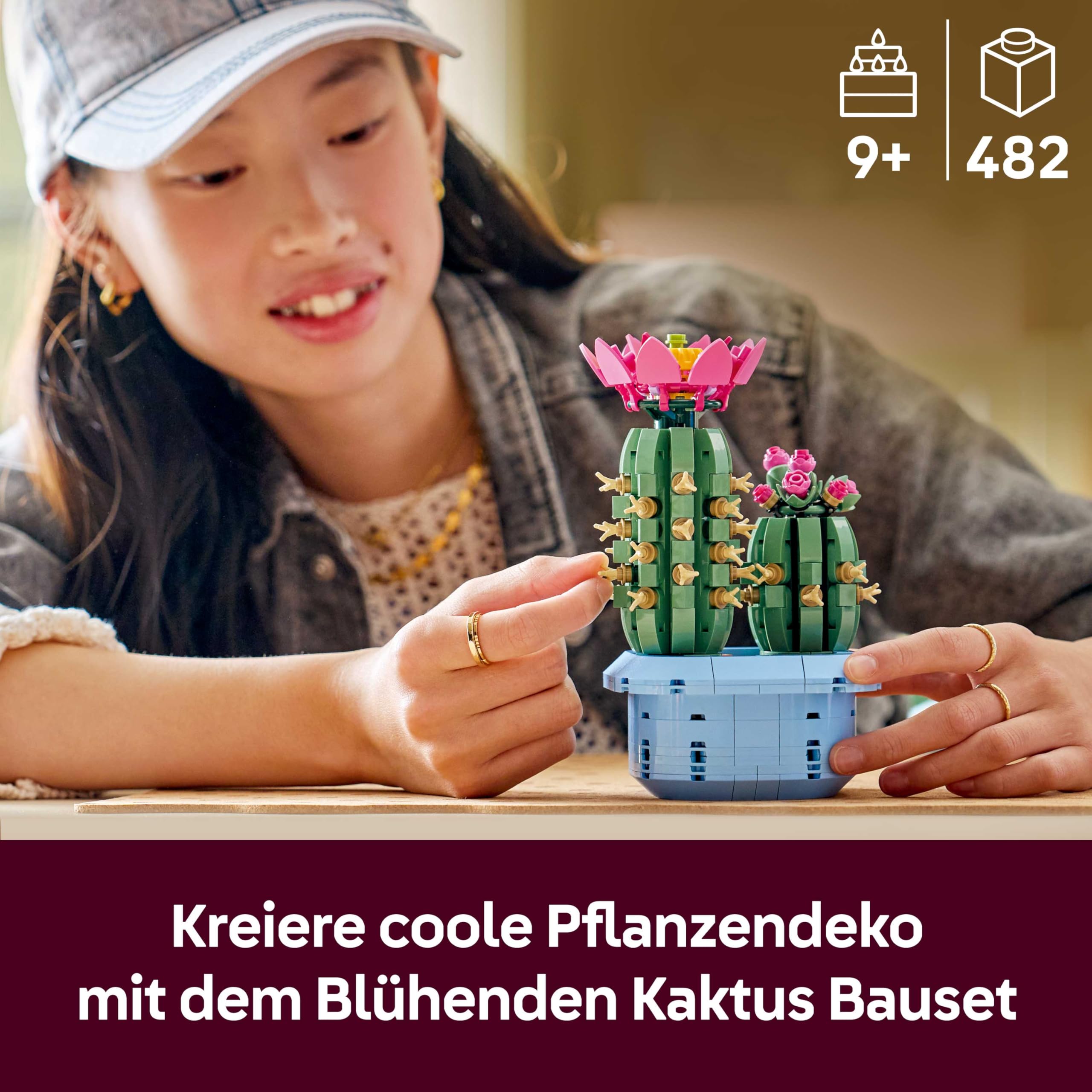 LEGO Botanicals Blühender Kaktus - Set mit Kunstpflanze mit 2 Kakteen & künstlichen Blüten - DIY Deko - Geschenkidee zum Geburtstag für Mädchen ab 9 Jahren & Erwachsene Pflanzenliebhaber - 11509 2