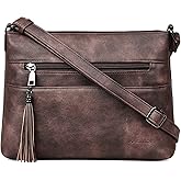 MASINTOR Crossbody Bags for Women, Lightweight Medium Crossbody Purse, Soft Leather Women's Shoulder Handbags with Tassel | Lightweight, Medium, Soft Leather, Women's, with Tassel, Lightweight