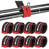Realure 8 Pcs Fishing Rod Straps Adjustable Neoprene Ties Elastic Fishing Rod Tackle Belt Ties Casting Rod Straps for Fixed Casting Rods &amp; Spinning Rods &amp; Fly Rods Wrap Protectors