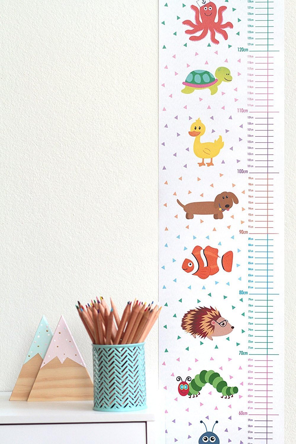 Colorful Animal Height Chart - Printed on Canvas Textile – Measures 2m Tall!