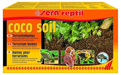 sera 32042 reptil coco soil 650g ergeben 8 Liter Terrarienhumus aus Kokos-Fasern für Feucht-Terrarien